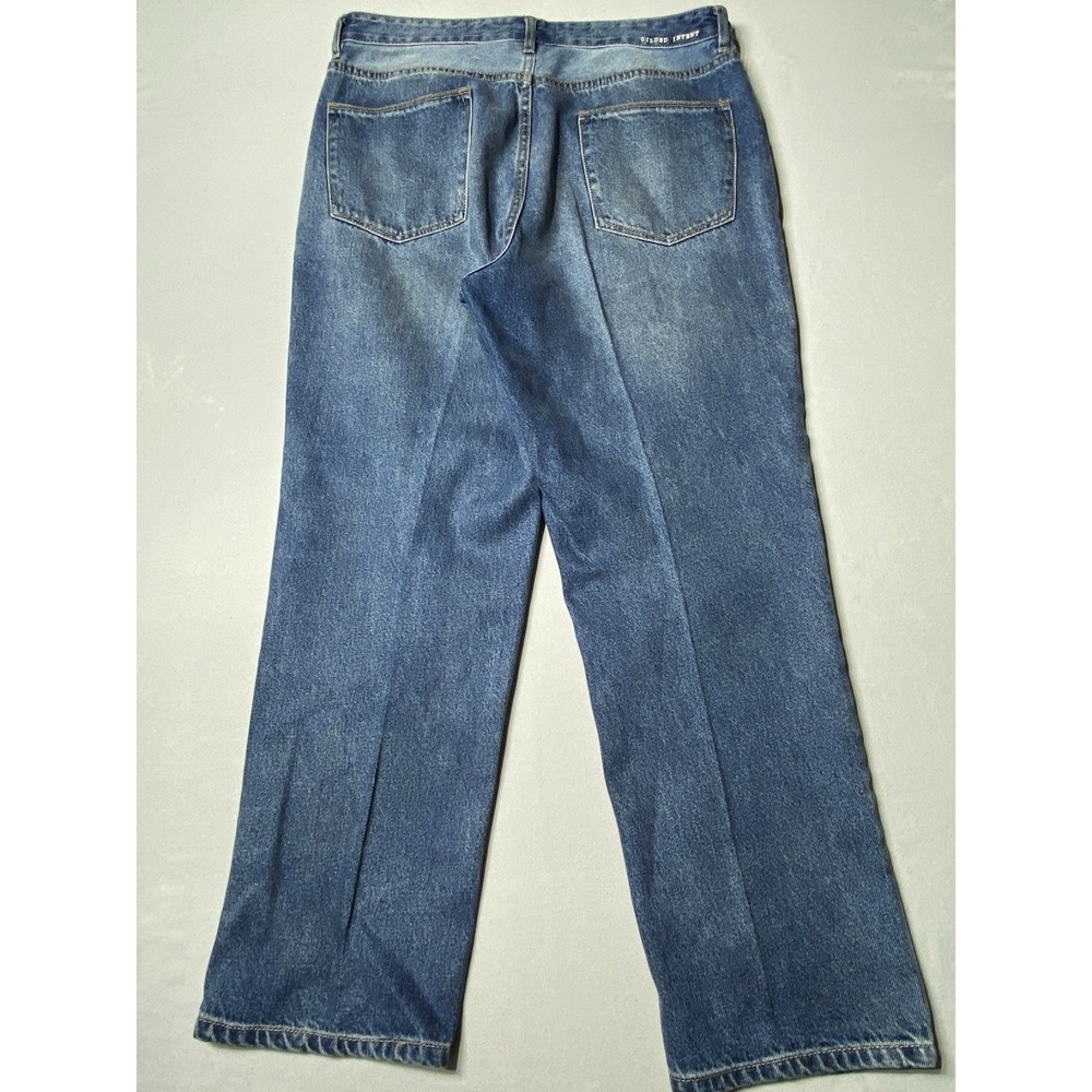 Gilded Intent Women 32 90s Straight Jeans High Rise Patchwork Blue Denim - Picture 10 of 11